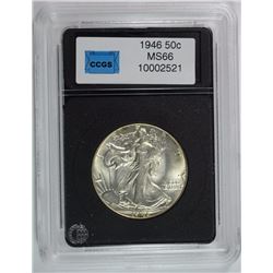 1946 WALKING LIBERTY HALF DOLLAR CCGS GRADED SUPERB GEM