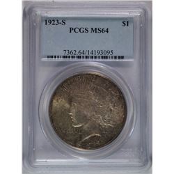 1923-S PEACE DOLLAR PCGS MS-64