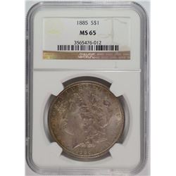 1885 MORGAN DOLLAR NGC MS65