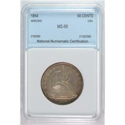 1854 ARROWS HALF DOLLAR NNC GEM BU