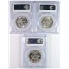 Image 2 : 1954-D, 1955 & 1956 FRANKLIN HALF DOLLARS, ALL PCGS MS-63 FBL