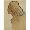 Image 1 : Joseph Stella (1877-1946), Study (Woman's Profile), pencil, ink and wash on paper, 7 x 5<br...