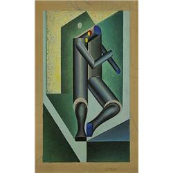 Fortunato Depero (1892-1960), Ballerina, 1917, oil on canvas, 19.25 x 12, Depero met Ma...