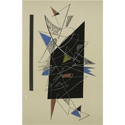 Gino Severini (1883-1966), Composition, c. 1955, lithograph, 19.5 x 12.5, Signed 'Sever...