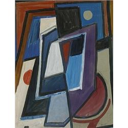John Von Wicht (1888-1970), Untitled #42, c. 1943, gouache on paper, 21 x 16, Signed lo...