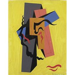 Charles Biederman (b. 1906), untitled, 1937, gouache on paper, 17 x 13.5, Signed and da...