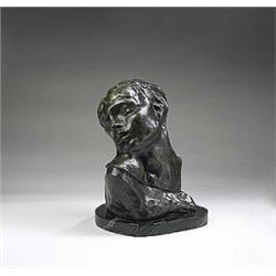 After Auguste Rene Francois Rodin (1840-1917), La Luxure, 1882, bronze with green patina<br...