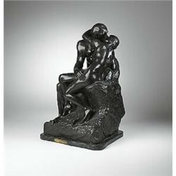After Auguste Rene Francois Rodin (1840-1917), Le Baiser, bronze with patina, 1886, 25 x ...