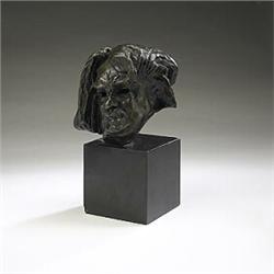 After Auguste Rene Francois Rodin (1840-1917), Tete de Balzac, 1897, bronze with patina, ...