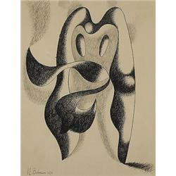 Charles Biederman (b. 1906), untitled, 1935, ink and colored pencil on paper, 19.5 x 15<b...