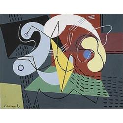 Charles Biederman (b. 1906), #32, 1935, oil on linen, 28 x 36, Signed and dated, 'Ch Bi...