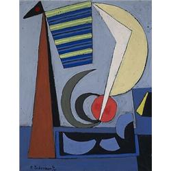 Charles Biederman (b. 1906), untitled, 1935, oil on linen, 32 x 25, Signed and dated, '...