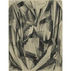 Morris Kantor (1896-1974), untitled (Abstraction), 1922, pencil on paper, 10 x 7.5, Sig...