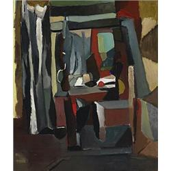 Roger Van Rogger (1914-1983), Interior, 1948, oil on canvas, 41 x 34.75, Signed and dat...