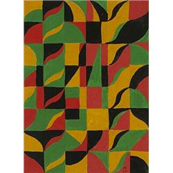 Hilaire Hiler (1898-1966), untitled (abstraction), c. 1940, gouache on paper, 5.25 x 4.5<...