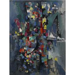 Robert J. Wolff (1905-1978), Anonymous Illusion, 1949, oil on canvas, 40 x 30, Signed a...