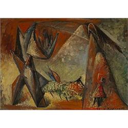 Hans Burkhardt (1904-1994), untitled, 1945, oil on canvas, 20.5 x 28.5, Signed and date...