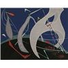 Image 1 : Lynn Courtland, Receding Arches and Bell, 1949, lithograph, 14 x 18, Signed, titled and...