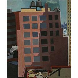 Ernest Fiene (1894-1966), Cityscape, 1930, oil on canvas, 36 x 30, Signed and dated low...