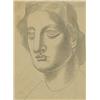 Image 1 : Jan Matulka (1890-1972), untitled (Woman's Head), pencil on paper, 7 x 5.25, Signed, 'Mat...