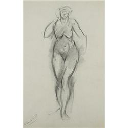 Stanton MacDonald-Wright (1890-1973), Standing Nude, c. 1919, graphite on paper, 27.25 x ...