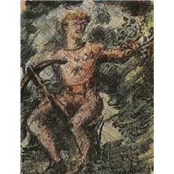 Lovis Corinth (1858-1925), William Tell, c. 1928, lithograph, 12 x 9, Signed in pencil ...