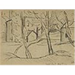 Oscar Bluemner (1867-1938), Oaks Pond and two drawings of Bloomfield Lock, 1922, charcoal o...
