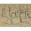 Image 1 : Oscar Bluemner (1867-1938), Oaks Pond and two drawings of Bloomfield Lock, 1922, charcoal o...