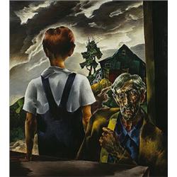 William S. Schwartz (1896-1977), Willy the Farmer, 1940, oil on canvas, 40 x 36, Signed...