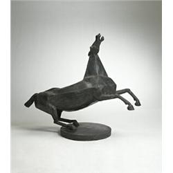Leo Steppat (1910-1965), Rearing Stallion, 1957, forged iron, 46.5 x 24, Provenance: Br...