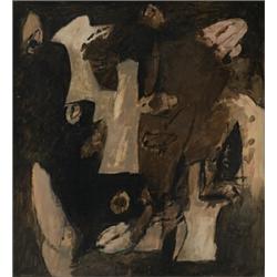 Emil Bisttram (1895-1976), untitled, 1962-1964, oil on linen, 59 x 53.5, Signed, dated ...