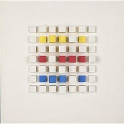 David Barr (b. 1939), Structurist Relief No. 23, 1960, lacquered wood, 19 x 19, Signed,...
