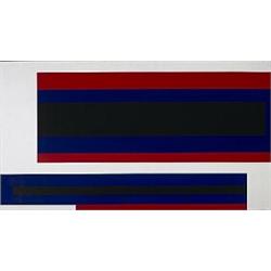 Ilya Bolotowsky (1907-1981), Black, Blue and Red Horizontal, 1967, oil on linen, 40 x 72<...