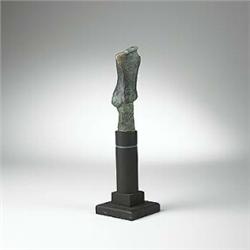 Michael Croydon, Small Torso, 1978, bronze, lacquered wood, 14.25 x 4, Initialed 'MC' l...