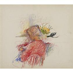 Wolf Kahn (b. 1927), Wearing Red, pastel on paper, 13.5 x 15, Largely known for his lands...