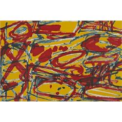 Jean Dubuffet (1901-1985), Lieu Virtuel, 1984, color lithograph, 31.25 x 43.25, Signed ...