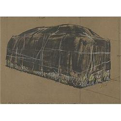 Christo (b. 1935), Packed Hay, 1973, lithograph with screenprint on cardboard, 21.75 x 30...