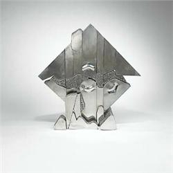 Vlavianos, Growing, 1982, stainless steel, 39 x 35, Stamped and dated 'Vlavianos 1982.'...