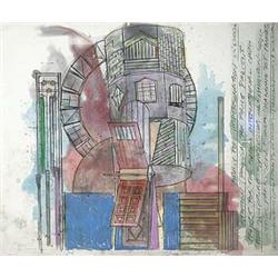 Dennis Oppenheim (b. 1938), Study for Impersonation Station: Proposal for Police Precinct 1988 ...