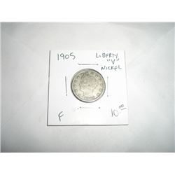 1905 LIBERTY "V" NICKEL-RED BOOK VALUE $10.00+ *NICE EARLY FINE GRADE* NICKEL!! COIN CAME OUT OF SAF
