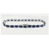 Image 1 : BLUE SAPPHIRE 13.83CT, 14K W/G BRACELET 6.78GRAM / DIAMOND 0.53CT