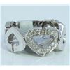 Image 2 : 14K WHITE GOLD RING 4.46 GRAM  DIAMOND 0.22CT