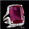 Image 1 : ONE CENTER CUSHION CUT RUBELLITE TOURMALINE TW 15.26CTS