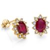 Image 1 : Natural Ruby & Diamond Earrings