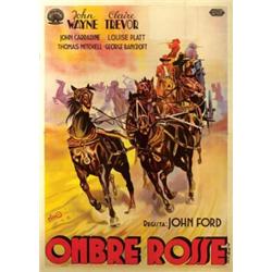 American movie poster, J.Wayne - OMBRE ROSSE