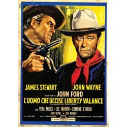 American movie poster, J.Wayne - L'UOMO CHE UCCISE LIBERTY VALANCE