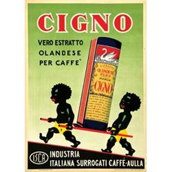 Italian Advertising Poster Coffee Cigno - 