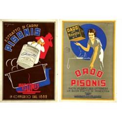 Italian advertising poster, food -2 POSTERS FOR PRODUCTS PISONIS