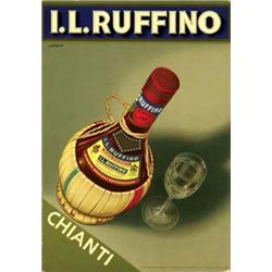 Italian advertising poster, beverage - 5 CARD FOR CHIANTI WINE