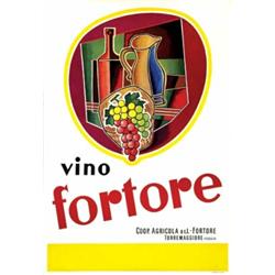 Italian advertising poster, beverage - IL VINO FORTORE